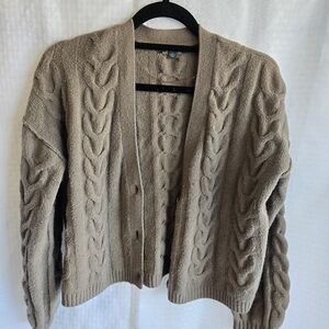 Wild Fable Brown Cable Knit Cardigan Sweater